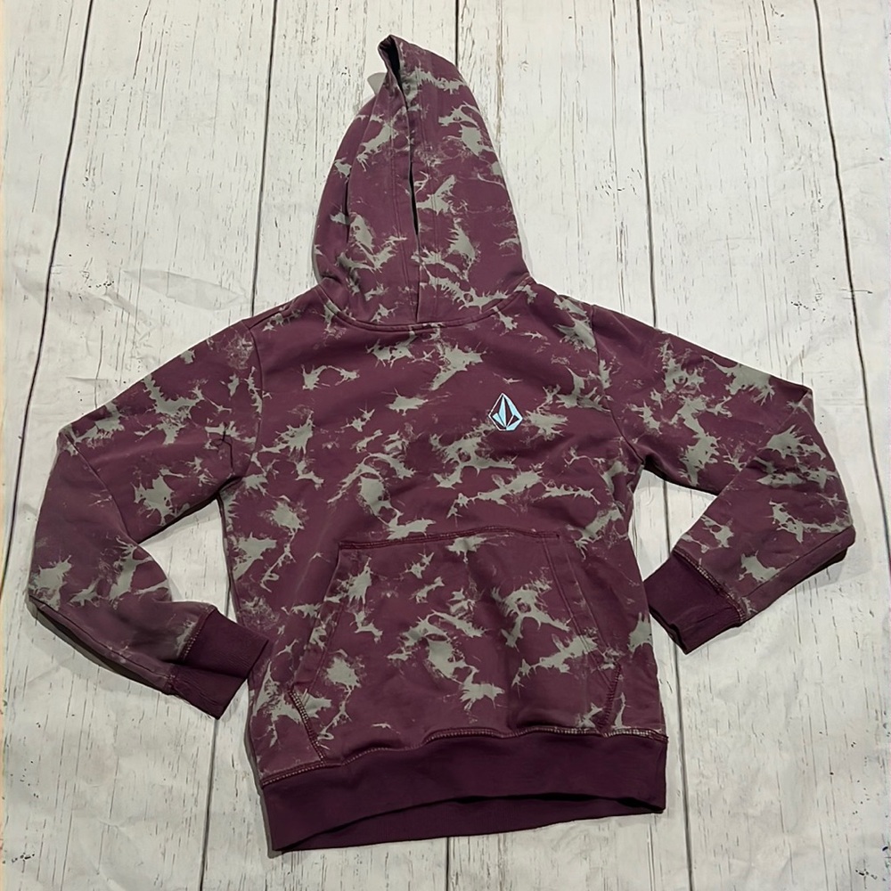 Volcom purple tye dye pullover hoodie